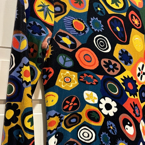 STAUD Velvet Bodycon Multicolor Patterned Turtleneck Dress Small - Picture 3 of 7